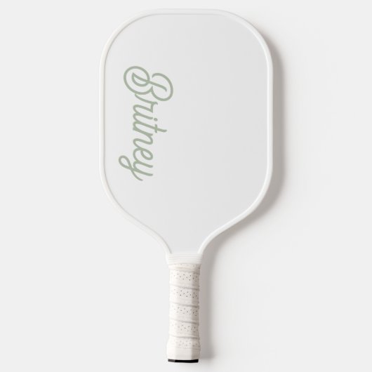 Modern Sage Green gepersonaliseerd monogram en naa Pickleball Paddle (Achterkant)
