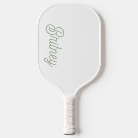 Modern Sage Green gepersonaliseerd monogram en naa Pickleball Paddle (Voorkant)