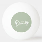 Modern Sage Green gepersonaliseerd monogram en naa Pingpongbal (Voorkant)