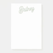 Modern Sage Green gepersonaliseerd monogram en naa Post-it® Notes (Voorkant)
