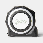 Modern Sage Green gepersonaliseerd monogram en naa Rolmaat (Voorkant)