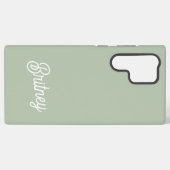 Modern Sage Green gepersonaliseerd monogram en naa Samsung Galaxy Hoesje (Achterkant horizontaal)