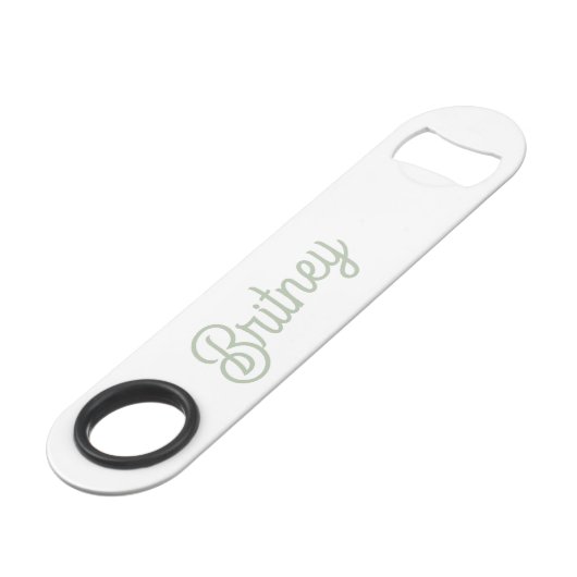 Modern Sage Green gepersonaliseerd monogram en naa Speed Flessenopener (Voorkant Gekanteld)