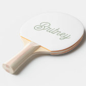 Modern Sage Green gepersonaliseerd monogram en naa Tafeltennisbatje (Voorkant Gekanteld)