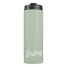 Modern Sage Green gepersonaliseerd monogram en naa