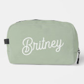 Modern Sage Green gepersonaliseerd monogram en naa Toilettasje (Voorkant)