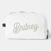 Modern Sage Green gepersonaliseerd monogram en naa Toilettasje (Voorkant)