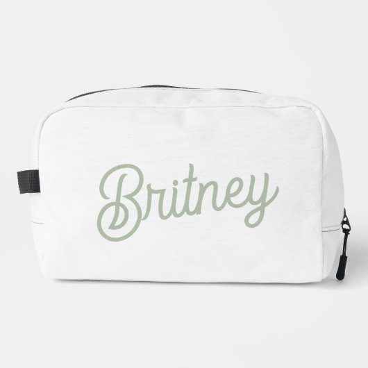 Modern Sage Green gepersonaliseerd monogram en naa Toilettasje (Voorkant)