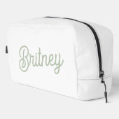 Modern Sage Green gepersonaliseerd monogram en naa Toilettasje (Rechterhoek)