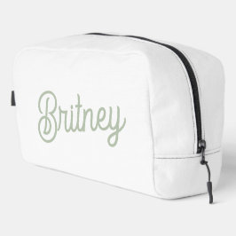 Modern Sage Green gepersonaliseerd monogram en naa Toilettasje