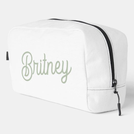 Modern Sage Green gepersonaliseerd monogram en naa Toilettasje (Rechterhoek)