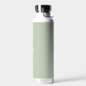Modern Sage Green gepersonaliseerd monogram en naa Waterfles (Links)
