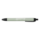 Modern Sage Green gepersonaliseerd monogram en naa Zwarte Inkt Pen (Bodem)