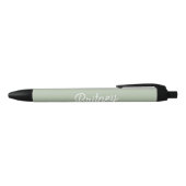 Modern Sage Green gepersonaliseerd monogram en naa Zwarte Inkt Pen (Bovenkant)