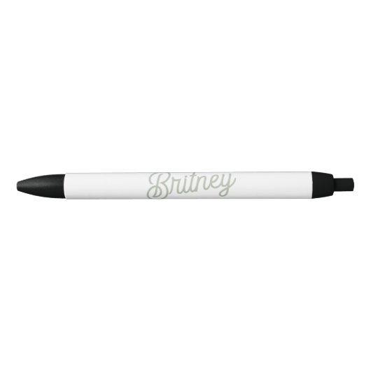 Modern Sage Green gepersonaliseerd monogram en naa Zwarte Inkt Pen (Voorkant)