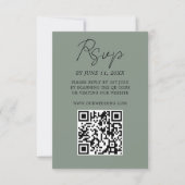 Modern Sage Green Ginkgo Leaf Wedding RSVP Kaart (Voorkant)