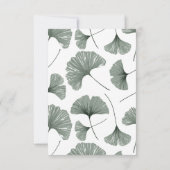Modern Sage Green Ginkgo Leaf Wedding RSVP Kaart (Achterkant)