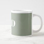 Modern Sage Green God First Faith Saying Slogan Grote Koffiekop (Rechts)
