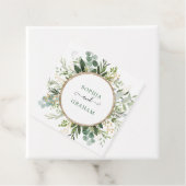 Modern Sage Green Gold Eucalyptus Weddenschap Bedankjes Labels (In situ)