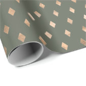 Modern Sage Green Gold Pattern Cadeaupapier (Rol Hoek)