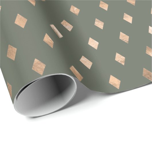 Modern Sage Green Gold Pattern Cadeaupapier (Rol Hoek)