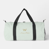 Modern Sage Green Gold Script Monogram Plunjezak (Voorkant)