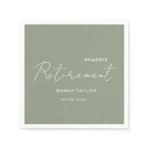 Modern Sage Green Happy Pensioen gepersonaliseerd