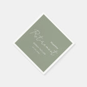 Modern Sage Green Happy Pensioen gepersonaliseerd Servet (Hoek)