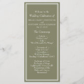 Modern Sage Green huwelijksprogramma Programmakaart (Voorkant)