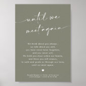 Modern Sage Green In liefdevolle herinnering Trouw Poster (Voorkant)