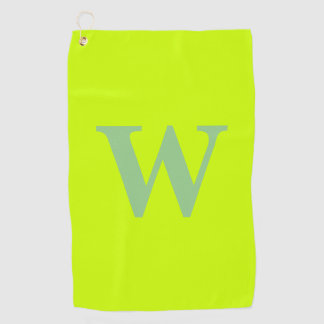 Modern Sage Green Initiaal Letter | Limoen Zest Golfhanddoek