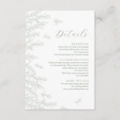 Modern Sage Green Leaves Wedding Details Informatiekaartje (Voorkant)