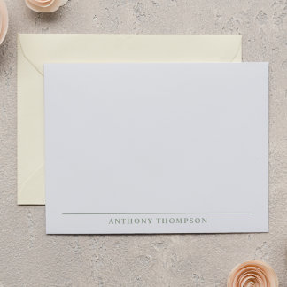 Modern Sage Green Line Stationery Notitiekaartje