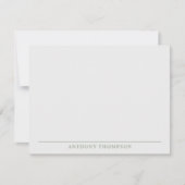 Modern Sage Green Line Stationery Notitiekaartje (Voorkant)