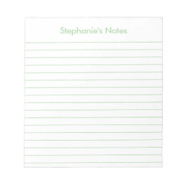 Modern Sage Green Lined Personalized Notitieblok