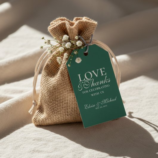 Modern Sage Green Love and Thanks Wedding  Cadeaulabel