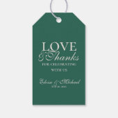 Modern Sage Green Love and Thanks Wedding  Cadeaulabel (Achterkant)