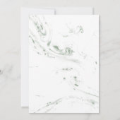 Modern Sage Green Marbling Weddenschap Kaart (Achterkant)