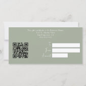 Modern Sage Green met QR Code Gift Certificaat (Achterkant)