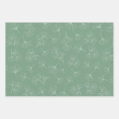Modern Sage Green met White Ginkgo Biloba Leaves Inpakpapier Vel (Voorkant 3)