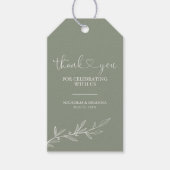 Modern Sage Green Minimal Boho Wedding Bedankt Cadeaulabel (Voorkant)