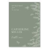 Modern Sage Green Minimal Leaves Place Card Kaart (Voorkant)