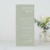 Modern Sage Green Minimal Menu (Staand voorkant)