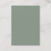Modern Sage Green Minimal QR Code Wedding Website Informatiekaartje (Achterkant)