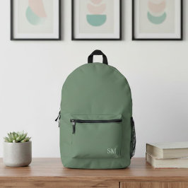 Modern Sage Green Minimalist Backpack - Classy  Bedrukte Rugzak