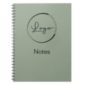 Modern Sage Green Minimalist Logo Professional Notitieboek (Voorkant)
