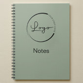 Modern Sage Green Minimalist Logo Professional Notitieboek