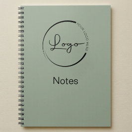 Modern Sage Green Minimalist Logo Professional Notitieboek