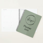 Modern Sage Green Minimalist Logo Professional Planner (Display)
