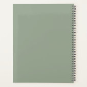 Modern Sage Green Minimalist Logo Professional Planner (Achterkant)
